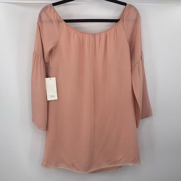 New TOBI Cindy Blush Pink Balletcore Style Baby Doll Dress Size XS - Picture 3 of 6